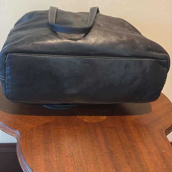 Ralph Lauren Shoulder bag business bag black smooth leather simple & gorgeous - Picture 12 of 12